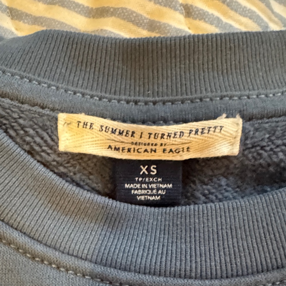 American Eagle Outfitters Blue Graphic Sweatshirt, summer I turned pretty collab - Picture 2 of 2